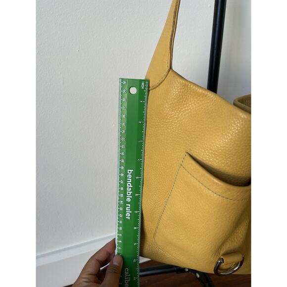 Vintage Y2K DOONEY & BOURKE Pebbled Leather Hobo Yellow Toggle Hook Bag READ PLS - Picture 6 of 15